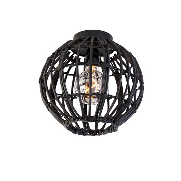 Ländliche Deckenlampe schwarz 30 cm - Canna
