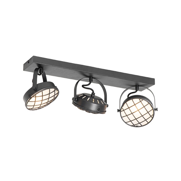 Vintage spot zwart 3-lichts - Tamina
