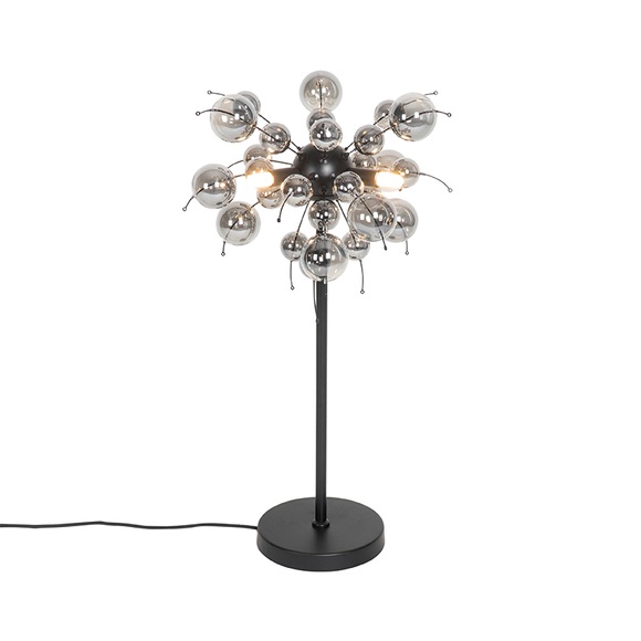 Design tafellamp zwart met smoke glas 3-lichts - Explode