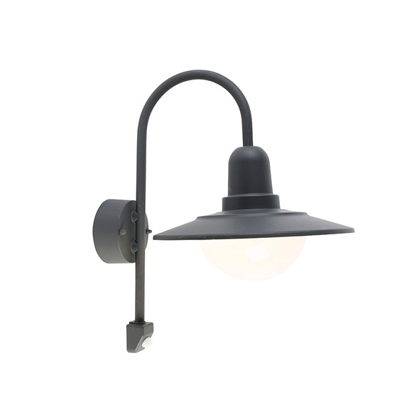 Buiten wandlamp donkergrijs IP44 bewegingssensor - Herman