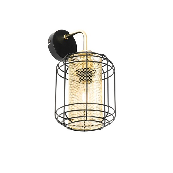 Design wandlamp zwart met goud - Gaze Down