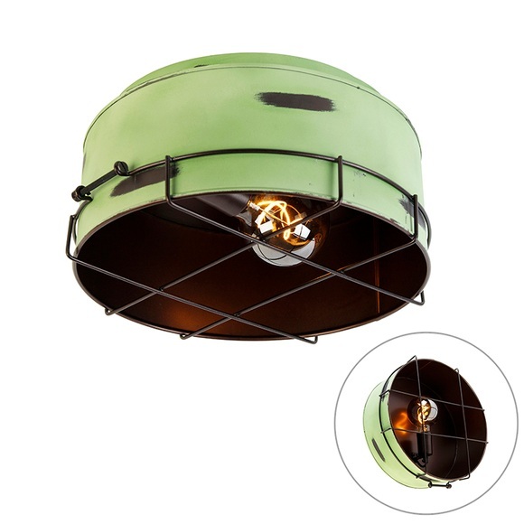 Industriële plafondlamp groen 35 cm - Barril