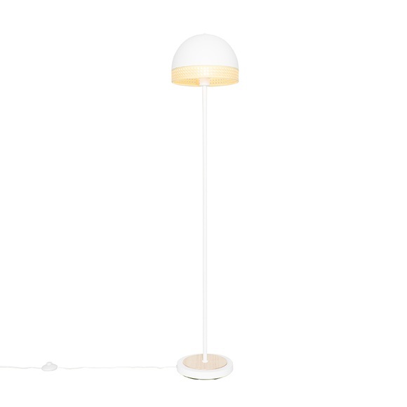 Oosterse vloerlamp wit met rotan 30 cm - Magna Rotan