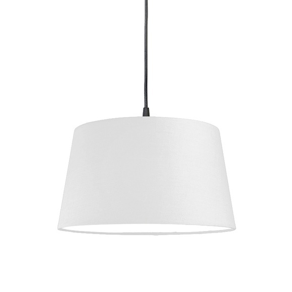 Moderne Hängelampe schwarz mit weißem Schirm 45 cm - Pendel