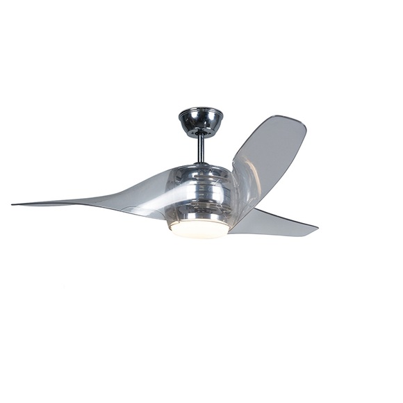 Deckenventilator Chrom inkl. LED mit Fernbedienung - Sirocco 50