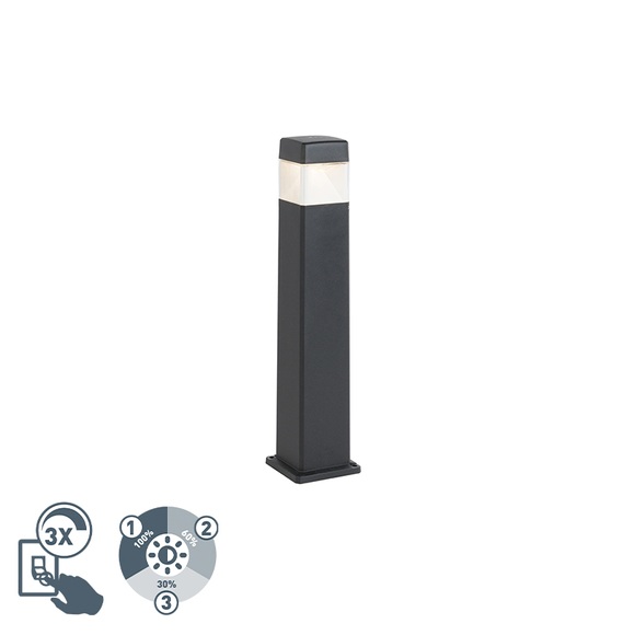 Moderne Außenpfosten schwarz 80 cm inkl. LED IP55 - Elisa