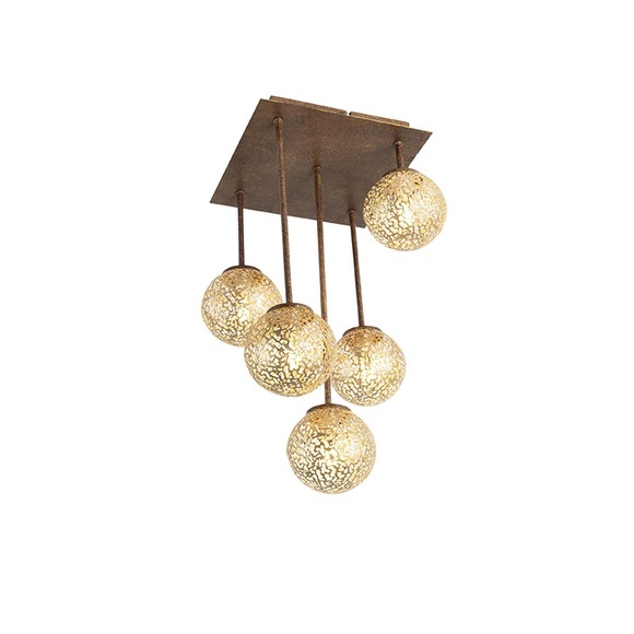 XXXLutz Deckenleuchte , 6234-48 Greta , Rostfarben , Metall , 27x47x27 cm , matt , 003467027201