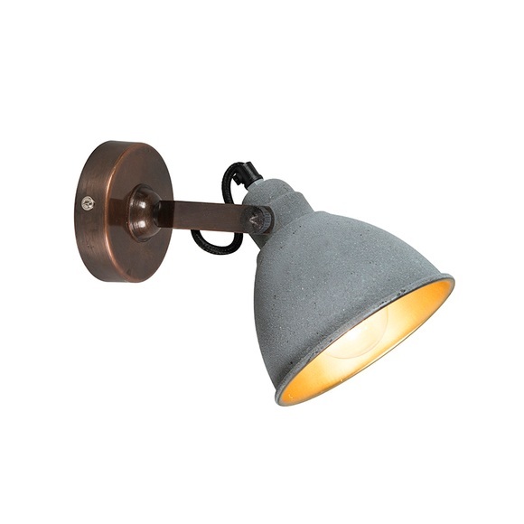 Set mit 2 industriellen Wandleuchten grau mit Bronze - Liko