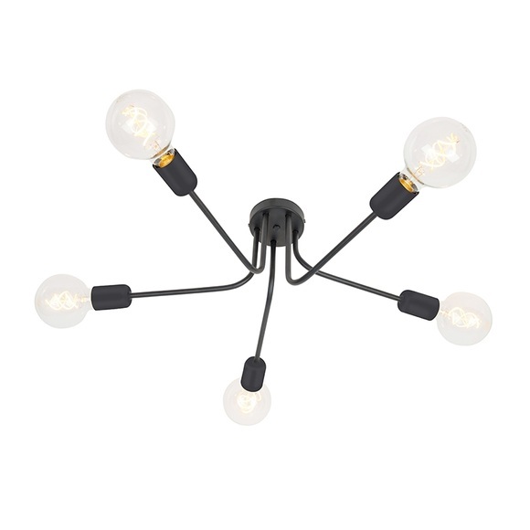 Moderne Deckenleuchte schwarz mit 5 Lichtquellen - Facile