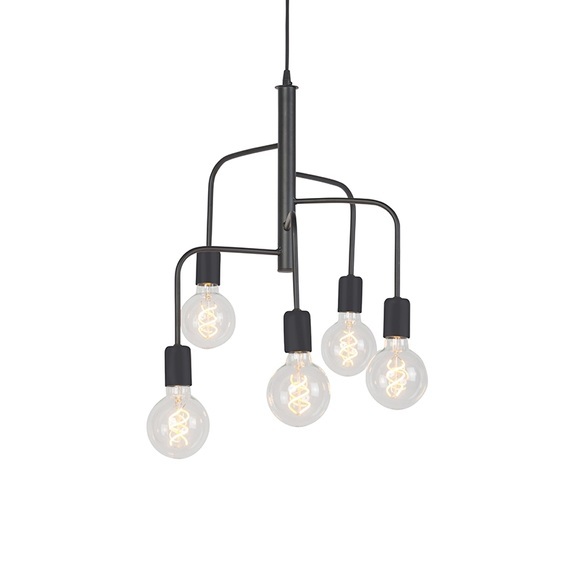Moderne Pendelleuchte schwarz mit 5 Lichtquellen - Facile