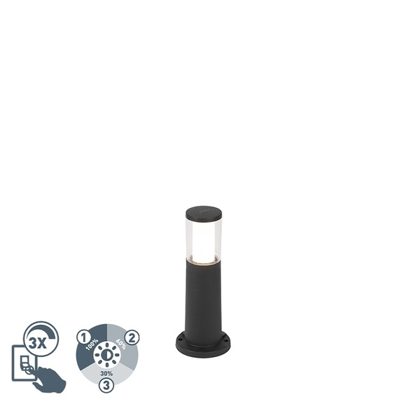 Moderne Außenpfosten schwarz 40 cm IP55 inkl. GU10 - Carlo