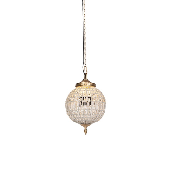 Art Deco Hängelampenkristall mit Gold 35 cm - Kasbah