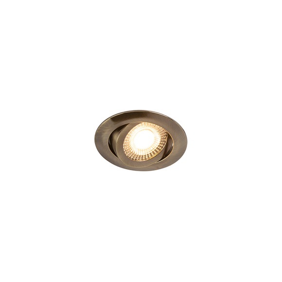 Set mit 5 modernen Einbaustrahlern aus Bronze inkl. LED 3-stufig dimmbar - Mio