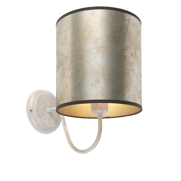 Klassische Wandleuchte beige mit Zinkschirm - Matt