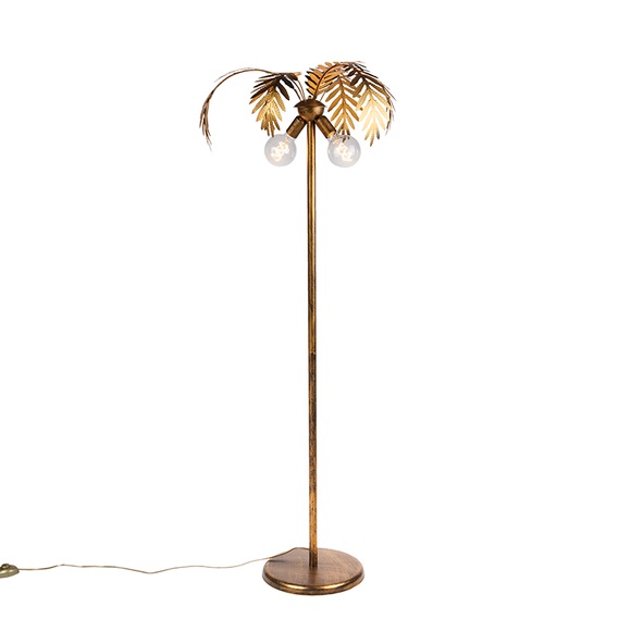 Vintage Stehleuchte gold 2-flammig - Botanica
