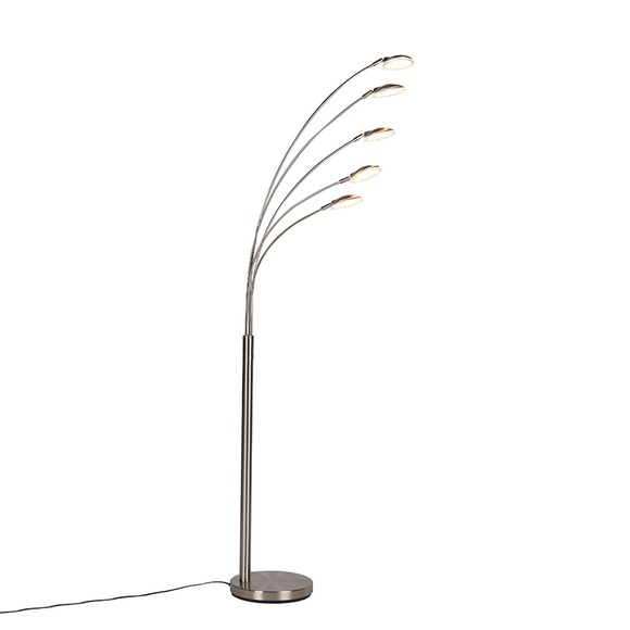 Stehlampe Stahl inkl. LED mit Touch-Dimmer - Sixties Trento