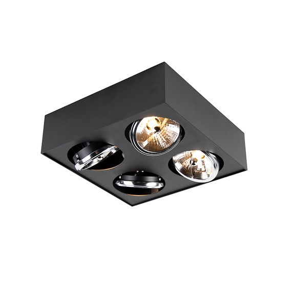 Design Spot Viereck 4-flammig schwarz - Kaya