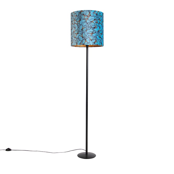 Stehlampe mit einem Veloursschirm Schmetterling/Gold 40 cm - Simplo