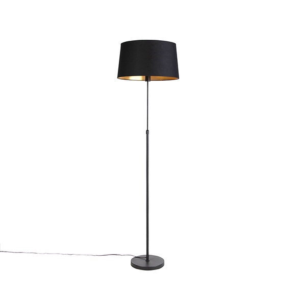 Schwarze Stehlampe mit schwarzem Schirm verstellbar 45 cm - Parte