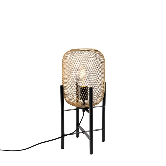 Modernes Schwarz mit goldener Tischlampe - Bliss Mesh