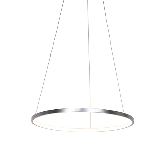 LED-Pendelleuchte CIRCLE, silber, Lichtfarbe Warmweiß, 28,50 W, dimmbar, Ø 600 mm