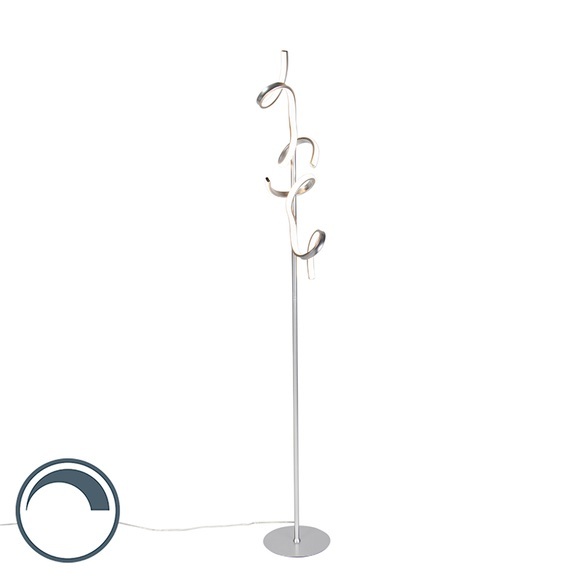 LeuchtenDirekt CURLS 19031-21 LED-Stehlampe Silber