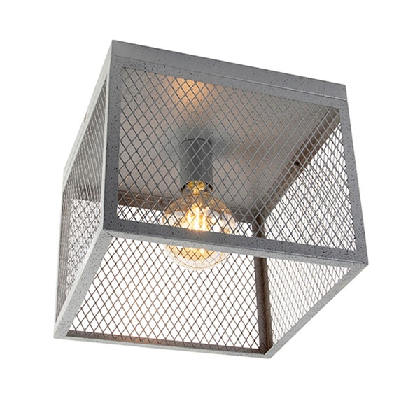 Industrielle Deckenleuchte Antik Silber - Cage Robusto