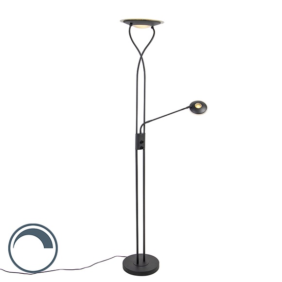 Moderne Stehlampe schwarz inkl. LED mit Lesearm - Mallorca