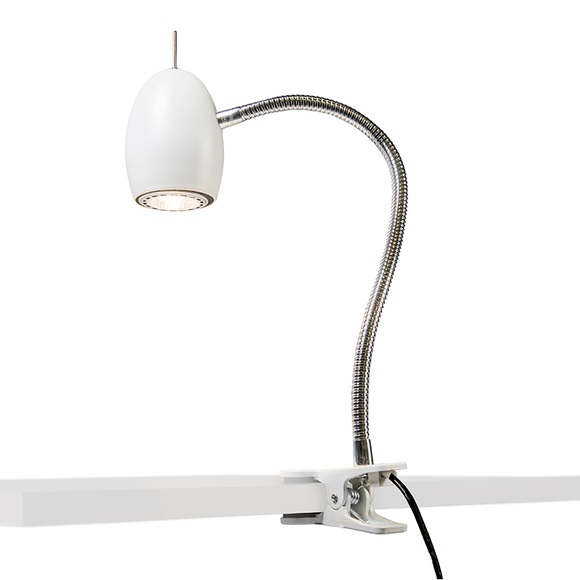 Design Klemmspot weiß mit Flexarm - Egg