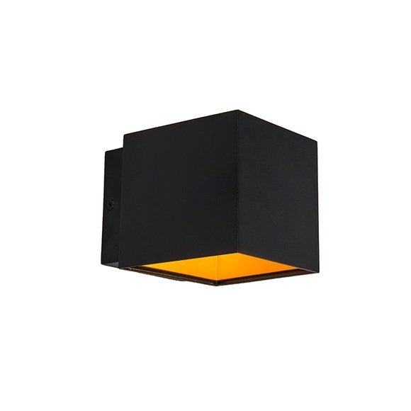 2er Set Design Wandleuchten schwarz / gold inkl. LED - Caja