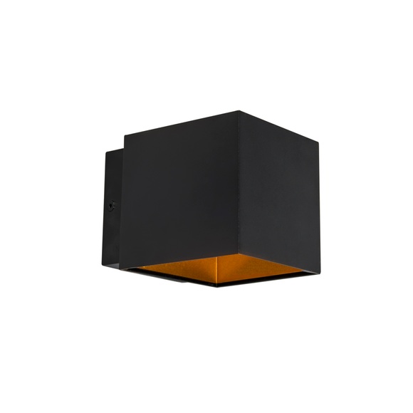 Design Wandleuchte schwarz / gold inkl. LED - Caja