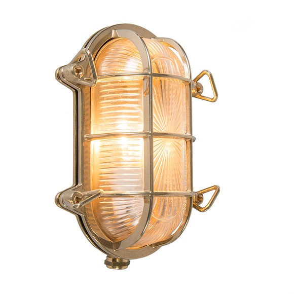 Retro Wandleuchte Gold 23 cm IP44 - Nautica oval