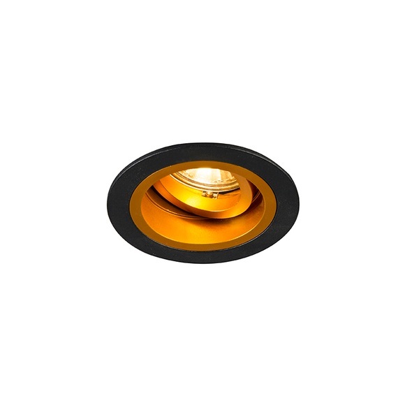 Einbauspot rund schwarz/gold dreh- und neibgar - Chuck
