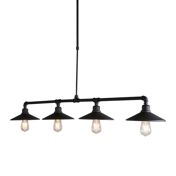 Industrielle Hängelampe schwarz - 4 Laser