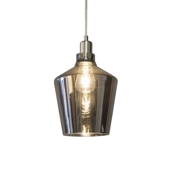 Art Deco Hängelampe Rauchglas - Penta