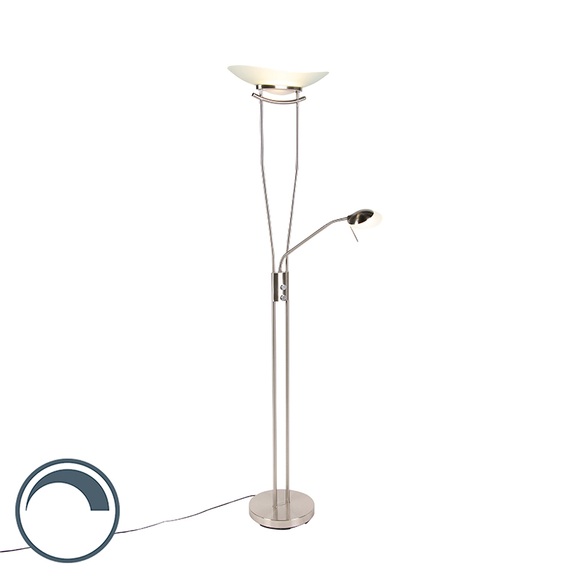 Moderne Stehleuchte Stahl inkl. LED und Dimmer - Lexus