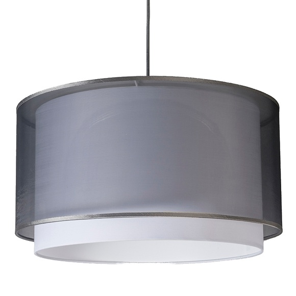 Moderne Hängelampe mit Lampenschirm schwarz / weiß 47/25 - Duo