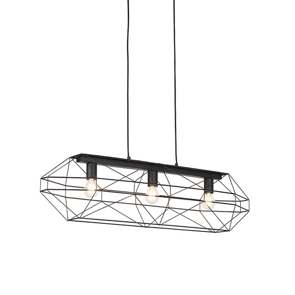 Industrielle Hängelampe schwarz 3-Lichter - Kadaver
