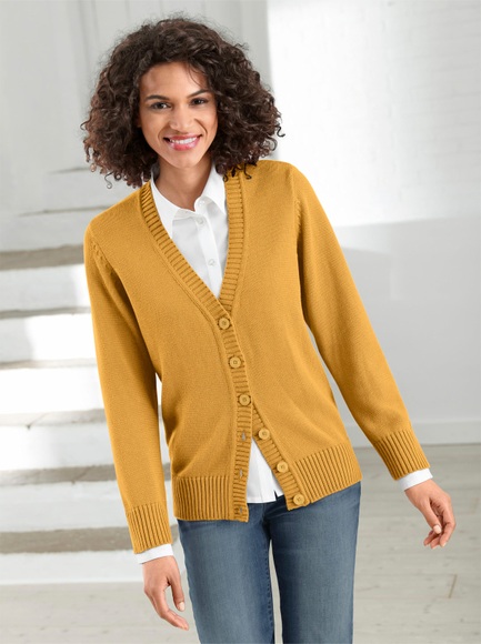 Casual Looks Strickjacke in »fully fashioned«-Verarbeitung