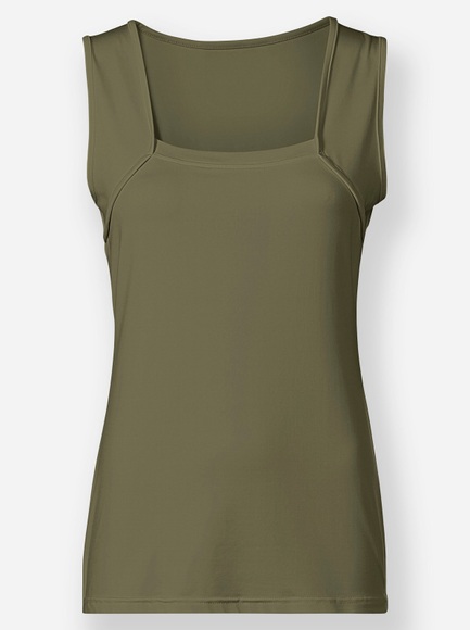 Shirttop in oliv von heine