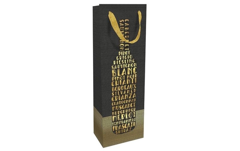 Braun + Company Flaschentasche Vinothek 12 x 37 x 8 cm, Gold/Schwarz