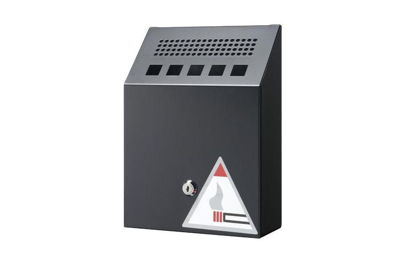 Aschenbecher 2.5 l Durable Metall (B x H x T) 205 x 275 x 80 mm Schwarz Inkl. Wandhalterung 1 St.