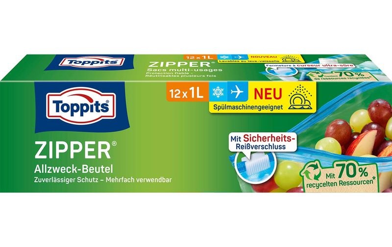 Toppits Frischhaltebeutel Zipper 12