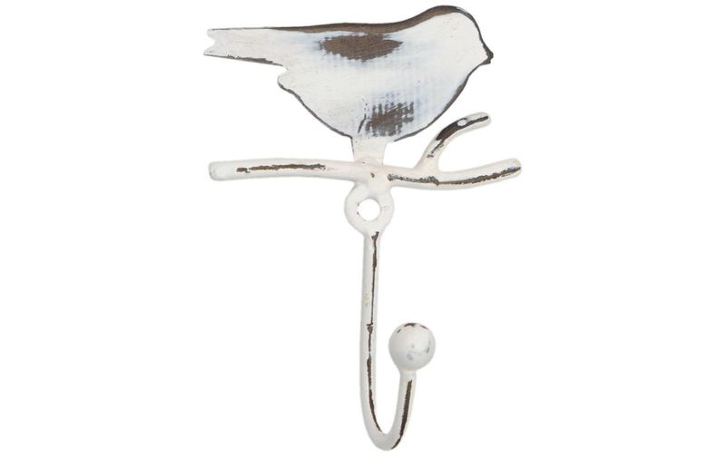 Tranquillo - Wandhaken Vogel, Weiss, 10 cm