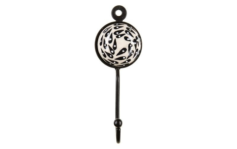 Tranquillo - Wandhaken handbemalt Beige/Schwarz