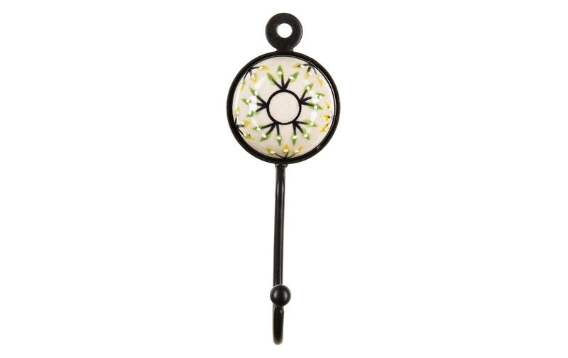 Tranquillo - Wandhaken handbemalt Beige/Schwarz
