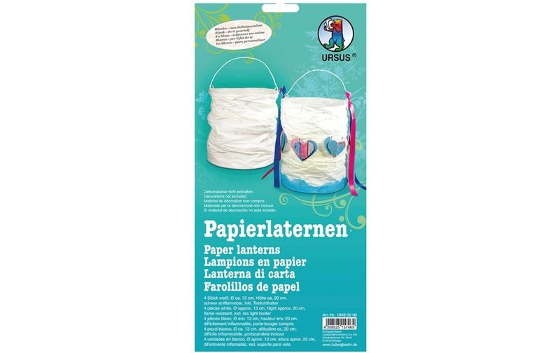 URSUS Lampion Ø 13 cm Weiss, 4 Stück