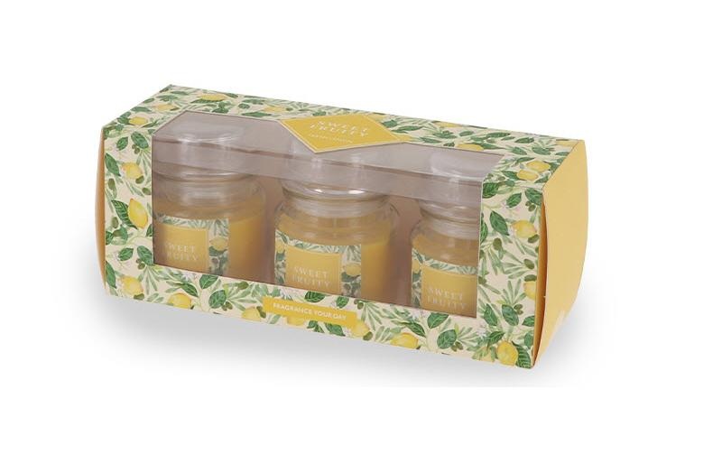 balthasar Duftkerze Fresh Lemon im Glas, 3er Set