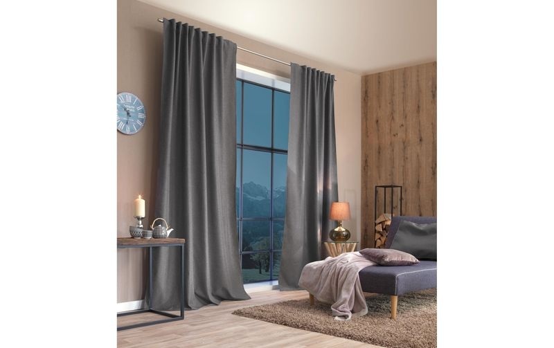 Stotz - Decor AG Nachtvorhang mit Faltenband Samedan 135 x 145 cm