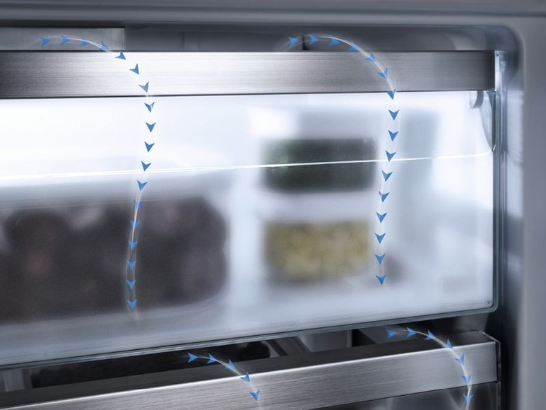 Miele Einbau-Kühl-Gefrierkombination für optimales Einlagern dank DynaCool, komfortabler LED Beleuchtung und NoFrost. KFN 7734 D